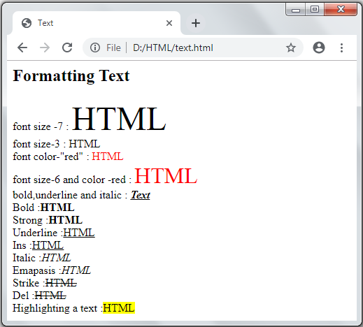 Html text deals color tag